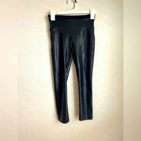 SPANX black Faux Leather minimalist Leggings size Small - Picture 1 of 4
